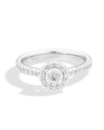 Recarlo Anniversary Solitaire Ring in White Gold with Diamonds