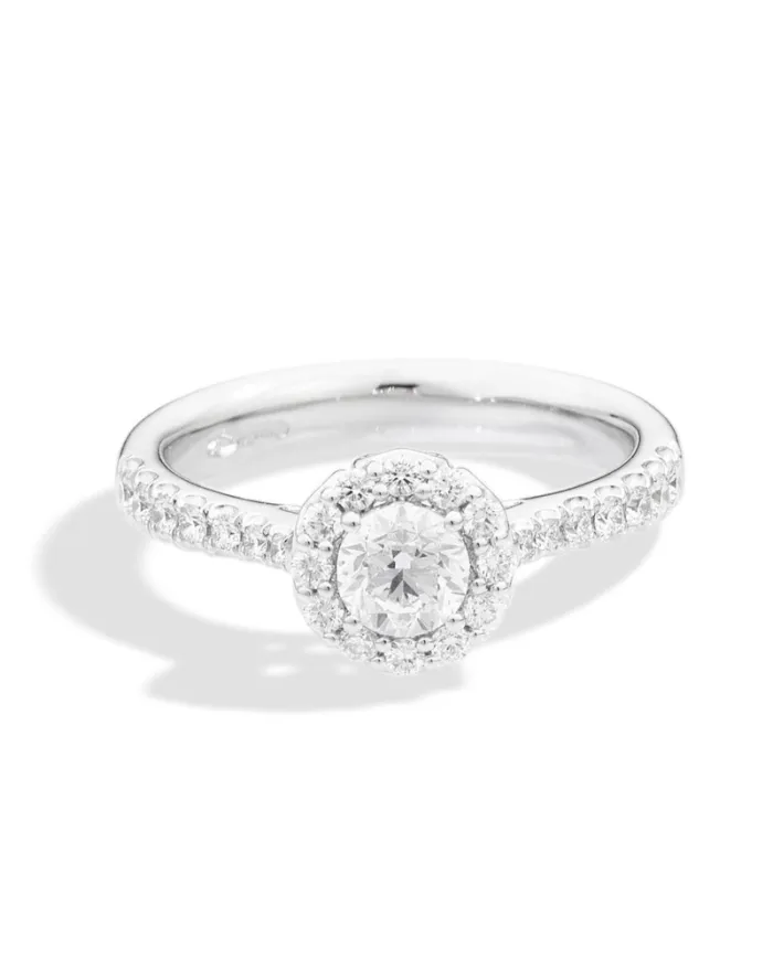 Recarlo Anniversary Solitaire Ring in White Gold with Diamonds