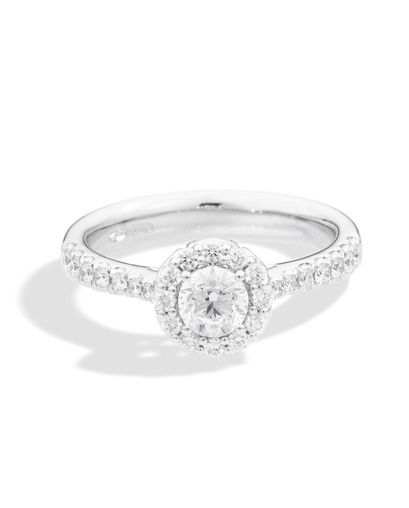Bague solitaire anniversaire Recarlo en or blanc avec diamants