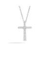 Collier Croix Anniversaire Recarlo en or blanc et diamants de 0,31 ct