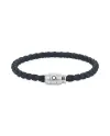 Bracelet Montblanc avec fermoir à 3 anneaux en cuir souple bleu Air Force