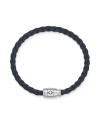 Bracciale Montblanc con Chiusura a 3 Anelli in Pelle Soft Blu Avio