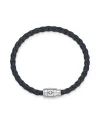 Bracciale Montblanc con Chiusura a 3 Anelli in Pelle Soft Blu Avio