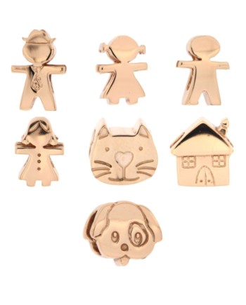 Pendentif familial carrousel Moments Rue Des Mille en argent rose