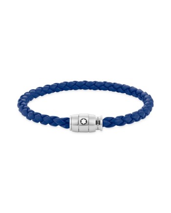 Bracciale Montblanc con Chiusura a 3 Anelli in Pelle Soft Blu