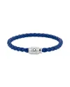 Montblanc Bracelet with 3-Ring Clasp in Soft Blue Leather