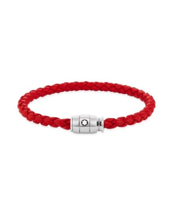 Montblanc Bracelet with 3-Ring Clasp in Red Soft Leather