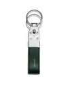 Pineider Daily Double Keychain in Smooth Black Leather