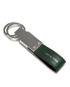 Pineider Daily Double Keychain in Smooth Black Leather