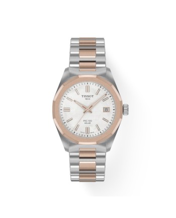 PRC 100 Solar PVD Watch with White Dial and Steel Strap