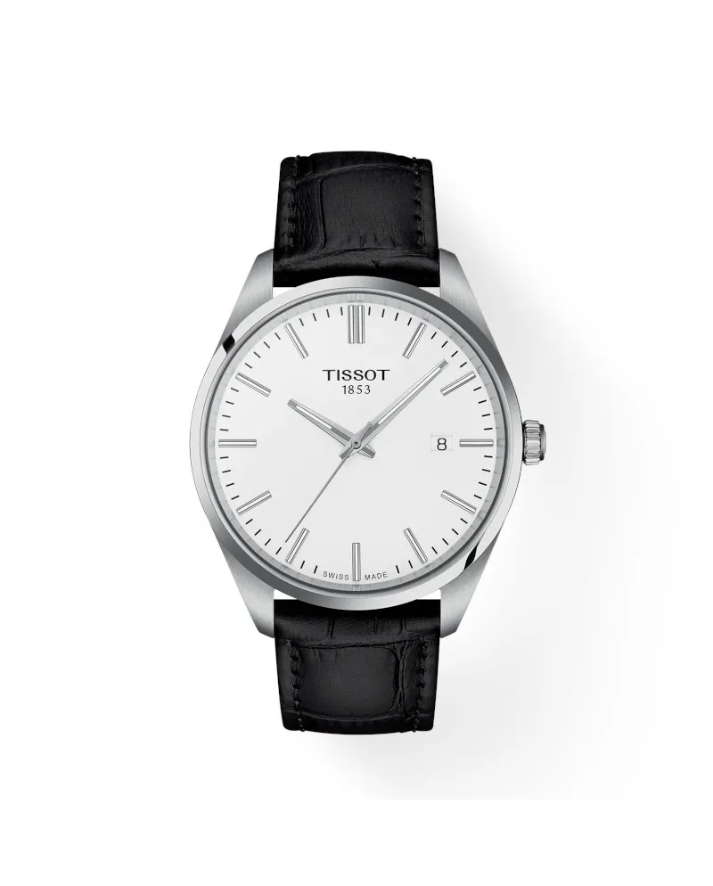 Orologio Tissot PR 100 con Quadrante Bianco e Cinturino in Pelle
