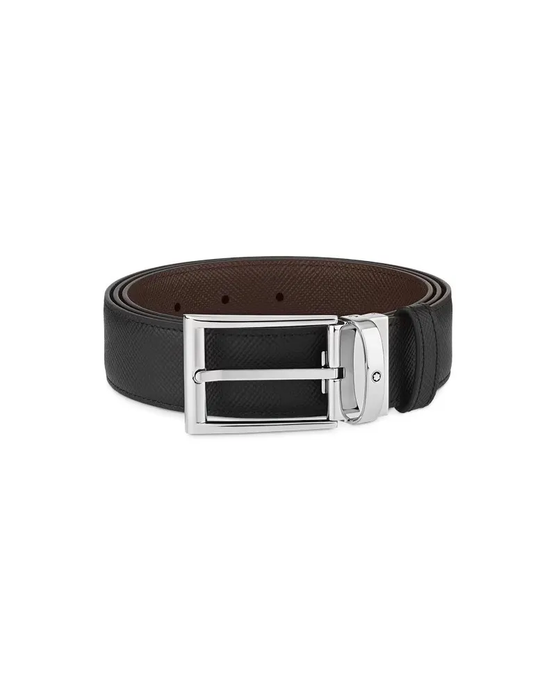 Montblanc Sartorial Reversible Leather Belt in Black/Brown with Rectangular Buckle Montblanc Sartorial Reversible Leather Belt in Black/Brown with Rectangular Buckle
