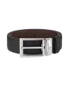Cintura Montblanc Sartorial in Pelle Reversibile Nera/Marrone con Fibbia Rettangolare