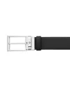 Cintura Montblanc Sartorial in Pelle Reversibile Nera/Marrone con Fibbia Rettangolare