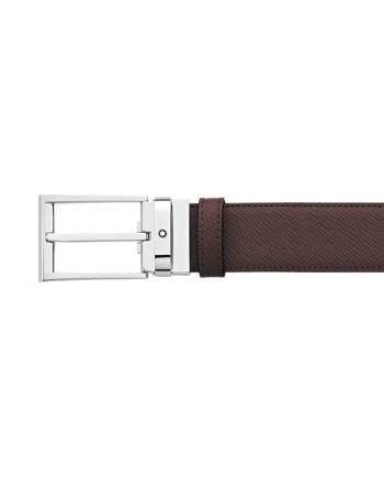 Ceinture réversible Montblanc Sartorial en cuir noir/marron avec boucle rectangulaire