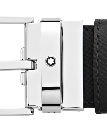 Montblanc Sartorial Reversible Leather Belt in Black/Brown with Rectangular Buckle