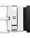 Cintura Montblanc Sartorial in Pelle Reversibile Nera/Marrone con Fibbia Rettangolare