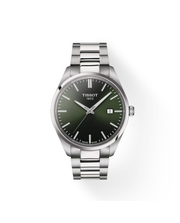 Montre Tissot PR 100 avec cadran vert et bracelet en acier de 40 mm
