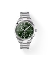 Tissot PR 100 Chronograph Watch with Green Dial and Steel Bracelet