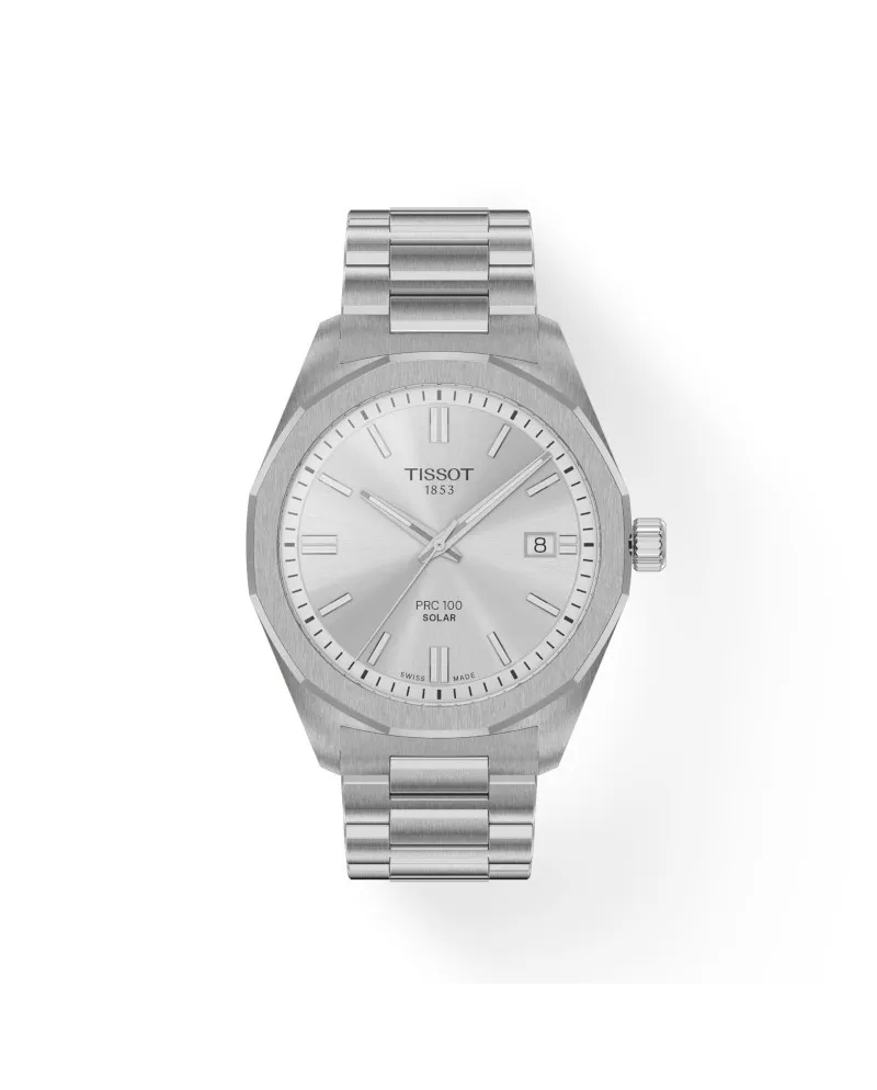Orologio PRC 100 Solar 39 mm con Quadrante Argento e Cinturino in Acciaio
