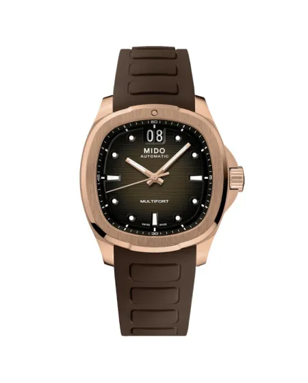 Montre Mido Multifort TV Big Date PVD avec bracelet en caoutchouc