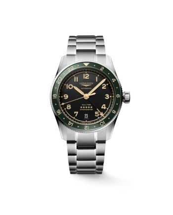 Longines Spirit Zulu Time 39mm Watch with Anthracite Dial and Steel Bracelet