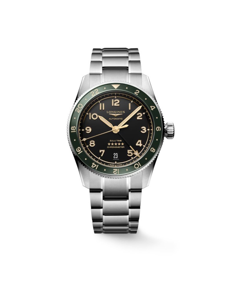 Montre Longines Spirit Zulu Time 39 mm avec cadran anthracite et bracelet en acier