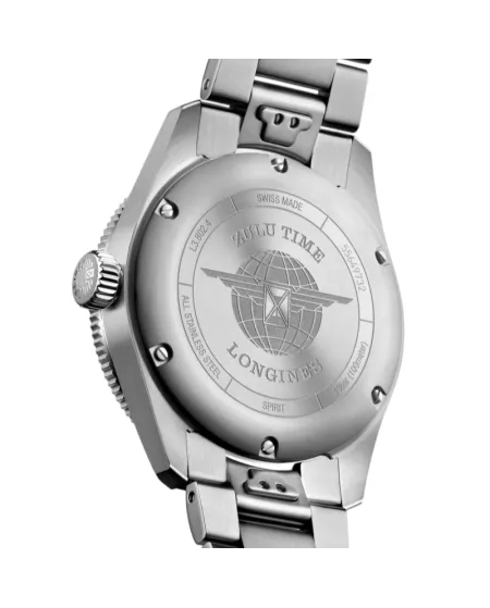 Orologio Longines Spirit Zulu Time 39 mm con Quadrante Antracite e Bracciale in Acciaio