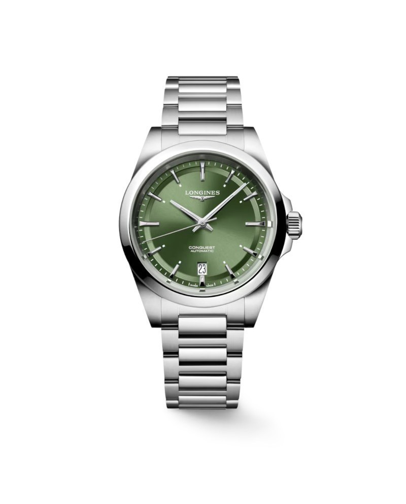 Orologio Longines Conquest con Quadrante Verde e Cinturino in Acciaio 38 mm