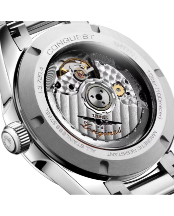 Longines Conquest Watch with Green Dial and 38mm Steel Strap