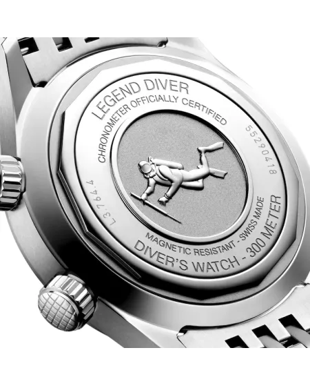 Montre de plongée Longines Legend avec bracelet en acier de 39 mm
