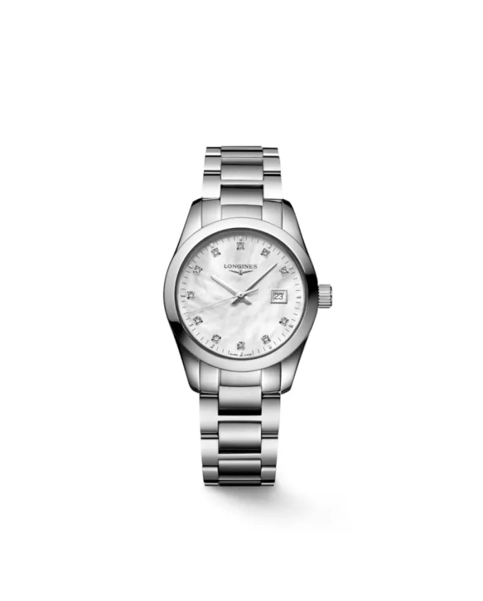Longines Conquest Classic Women's Watch with Mother-of-Pearl and Diamond Dial