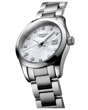 Longines Conquest Classic Women's Watch with Mother-of-Pearl and Diamond Dial
