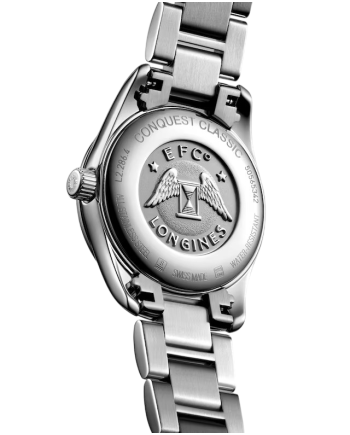 Montre femme Longines Conquest Classic avec cadran en nacre et diamants