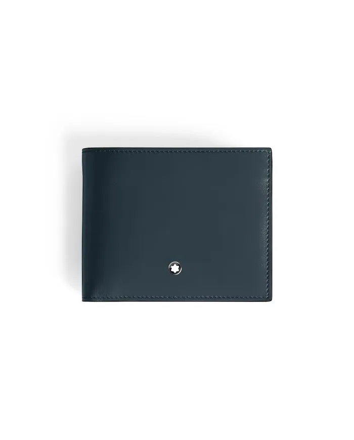 Portefeuille Montblanc Meisterstück 6-Cup en cuir velours bleu