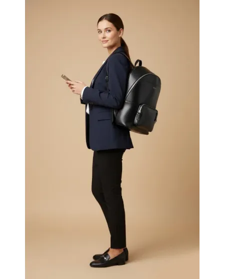 Zaino da Uomo Pineider Daily East in Pelle Nera Liscia