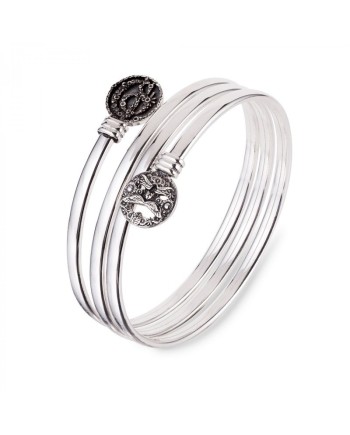 Bracciale Rigido Gerardo Sacco Multigiro in Argento con Maschera