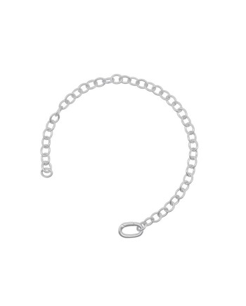 Bracelet Rue Des Mille Rolò en argent avec finition rhodiée et base ovale