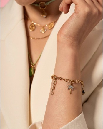 Bracciale Rue Des Mille Rolò in Argento con Finitura Oro Giallo Base Ovale