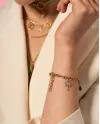Rue Des Mille Rolò Bracelet in Silver with Yellow Gold Finish and Oval Base