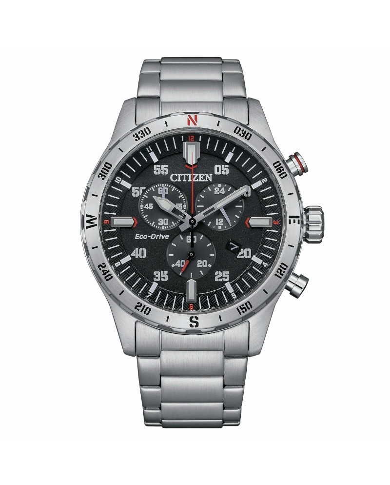 Cronografo Citizen Outdoor OF Eco Drive Quadrante Nero in Acciaio