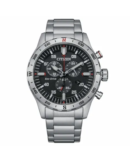 Cronografo Citizen Outdoor OF Eco Drive Quadrante Nero in Acciaio