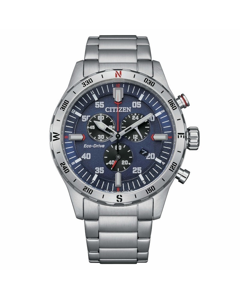 Chronographe Citizen Outdoor OF Eco-Drive, cadran bleu, acier