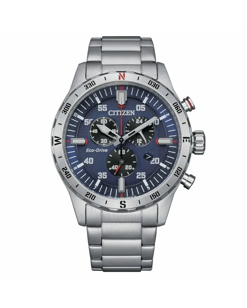 Cronografo Citizen Outdoor OF Eco Drive Quadrante Blu in Acciaio