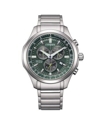 Cronografo Citizen Super Titanio Eco Drive Quadrante Verde