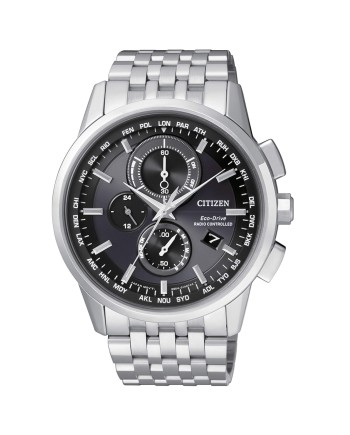Citizen Eco Drive Radio Controlled Chronograph Black Dial Steel