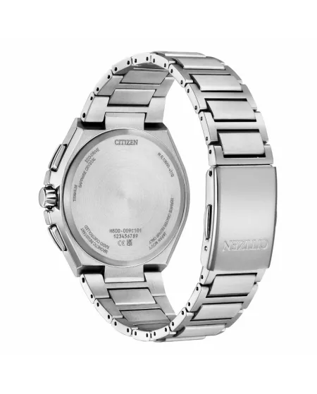 Citizen AT8 Radio Controlled Eco Drive Chronograph with Blue Dial in Super Titanium