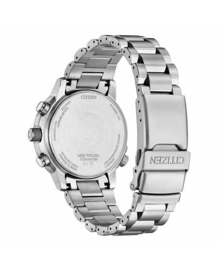 Citizen Pilot Radio Controlled Eco Drive Chronograph Black Dial Steel