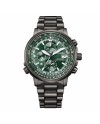 Citizen Pilot Radio Controlled Eco Drive Chronograph Green Dial PVD Steel