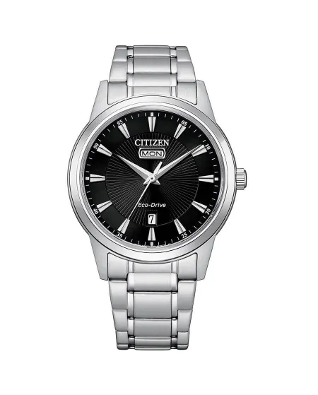 Citizen Classic OF Eco Drive Watch with Black Dial and Steel Strap